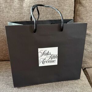 Saks Fifth Avenue Empty Paper Black Bag Medium Authentic Luxury